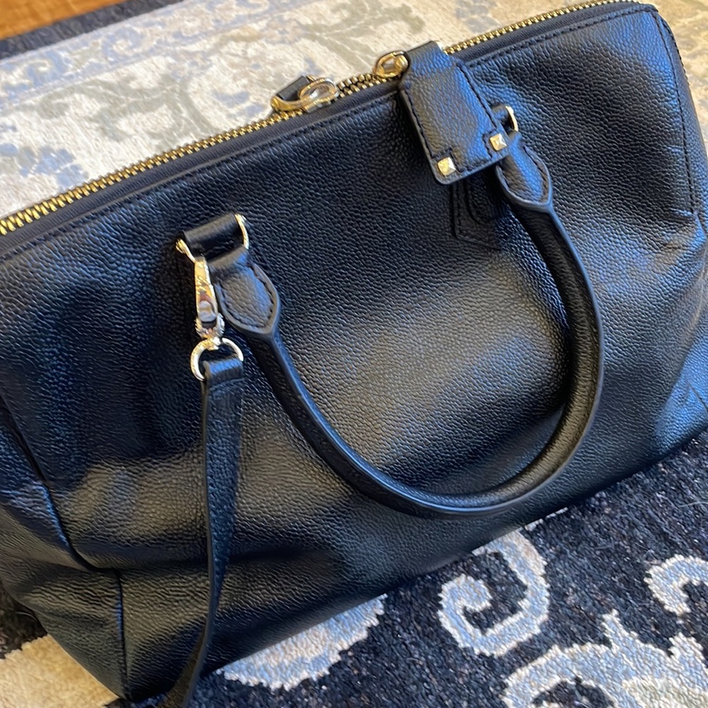 Henri Bendel West 57th Black leather Barrel Satchel - Picture 4 of 11